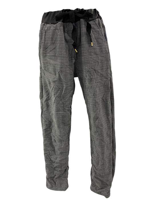 Italian Winter Pants with Faux Leather Waistline