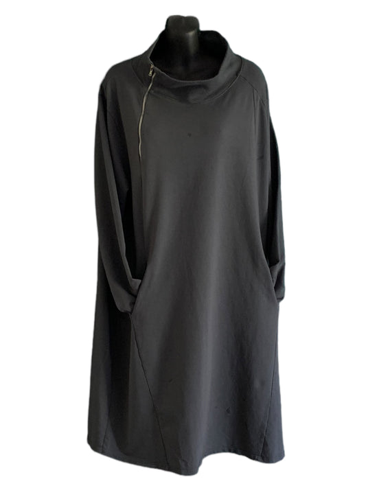 Italian Long Sleeve Cotton Tunic Dress with Side Pockets