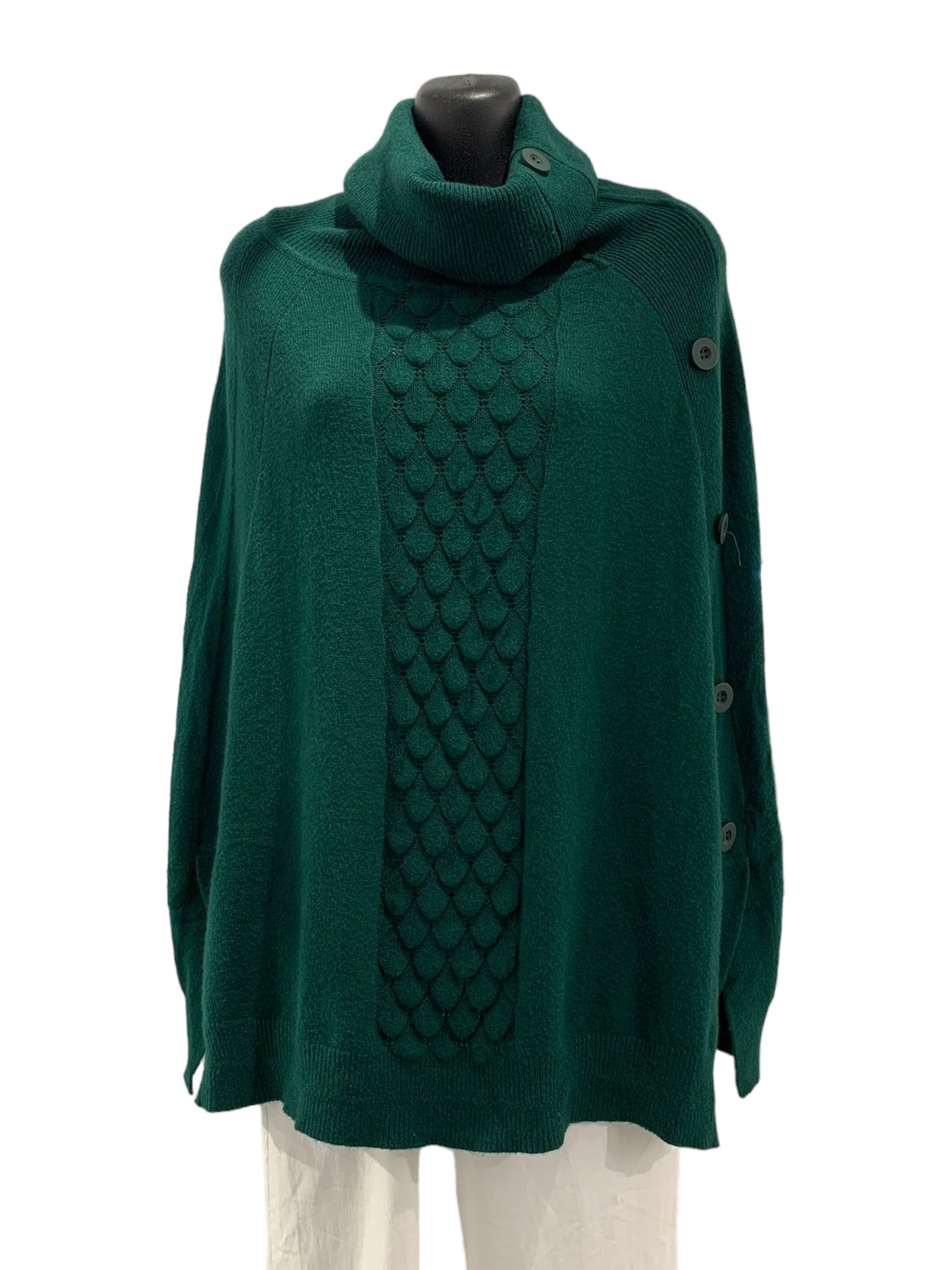 Turtle Neck Knit Poncho