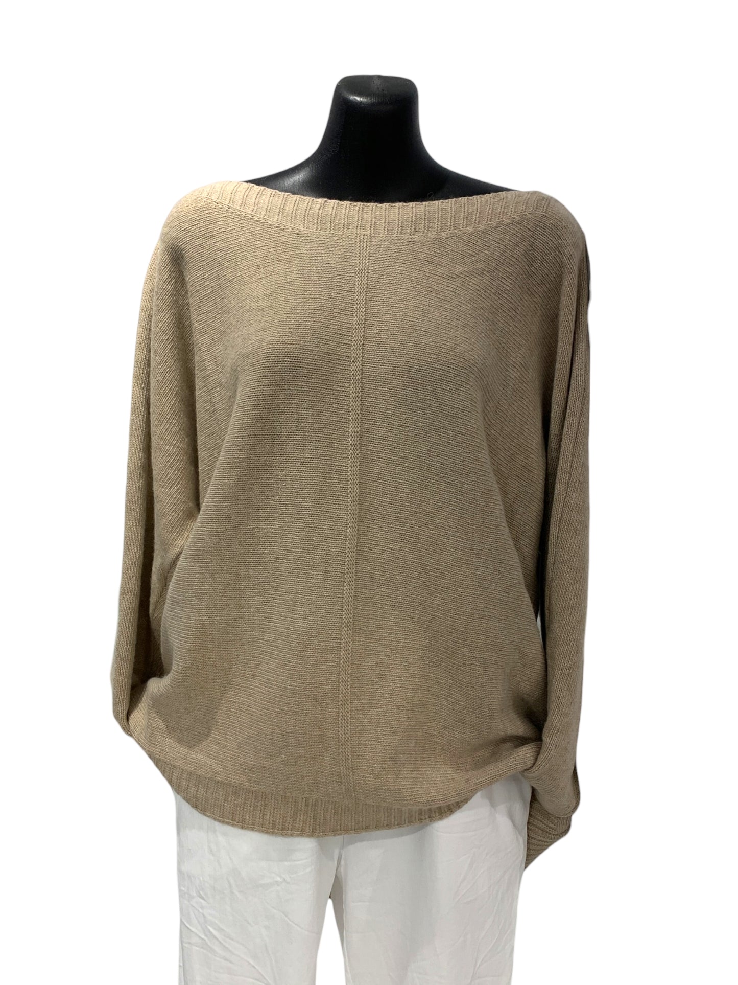 Italian Cashmere Blend Boat Neck Knit