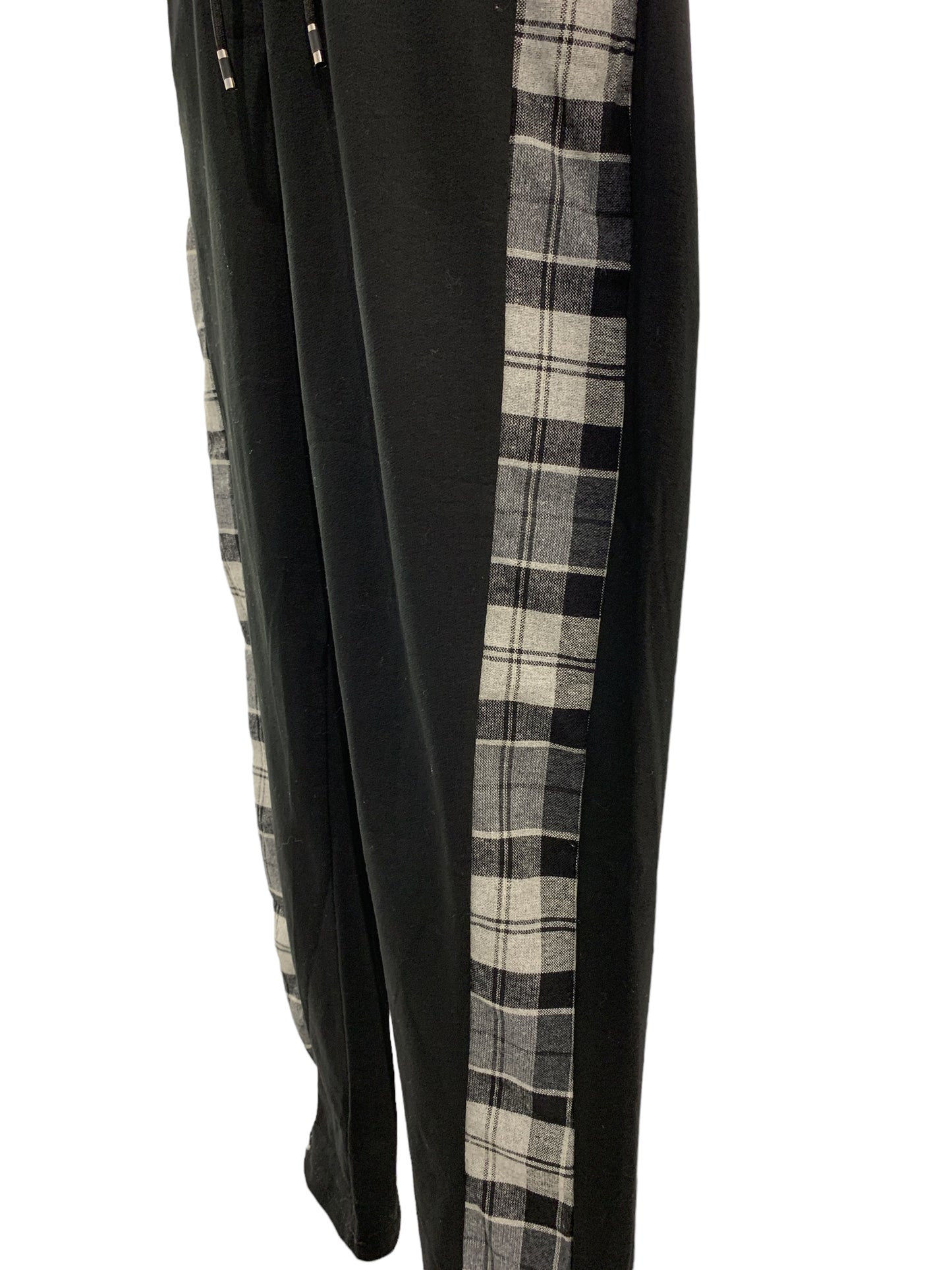 Italian Cotton Pants with Check Sideline