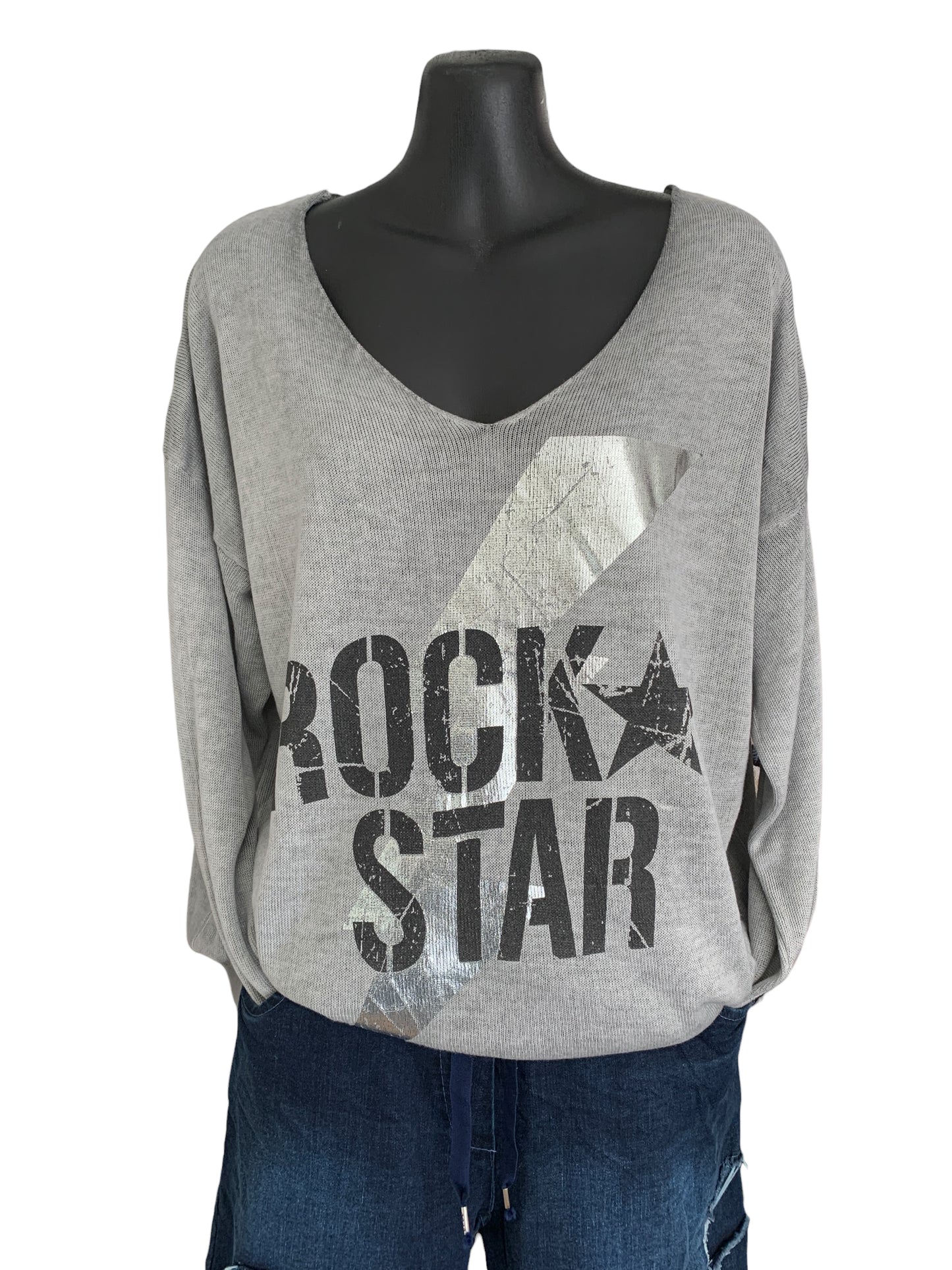 Italian Light Knit Top “Rock Star”