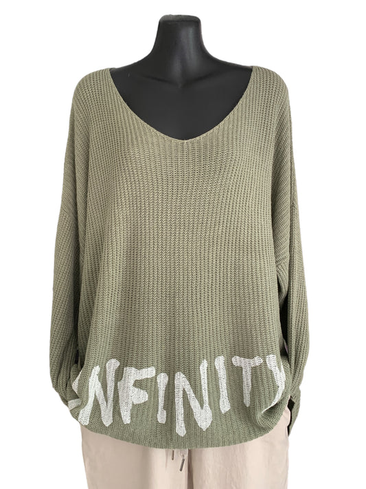 Italian V-Neck Light Knit Top “Infinity”