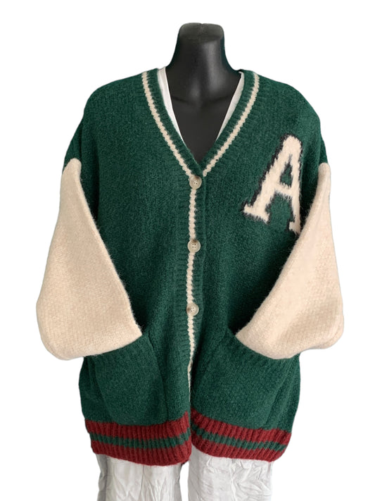 Letterman V-Neck “A” Cardigan