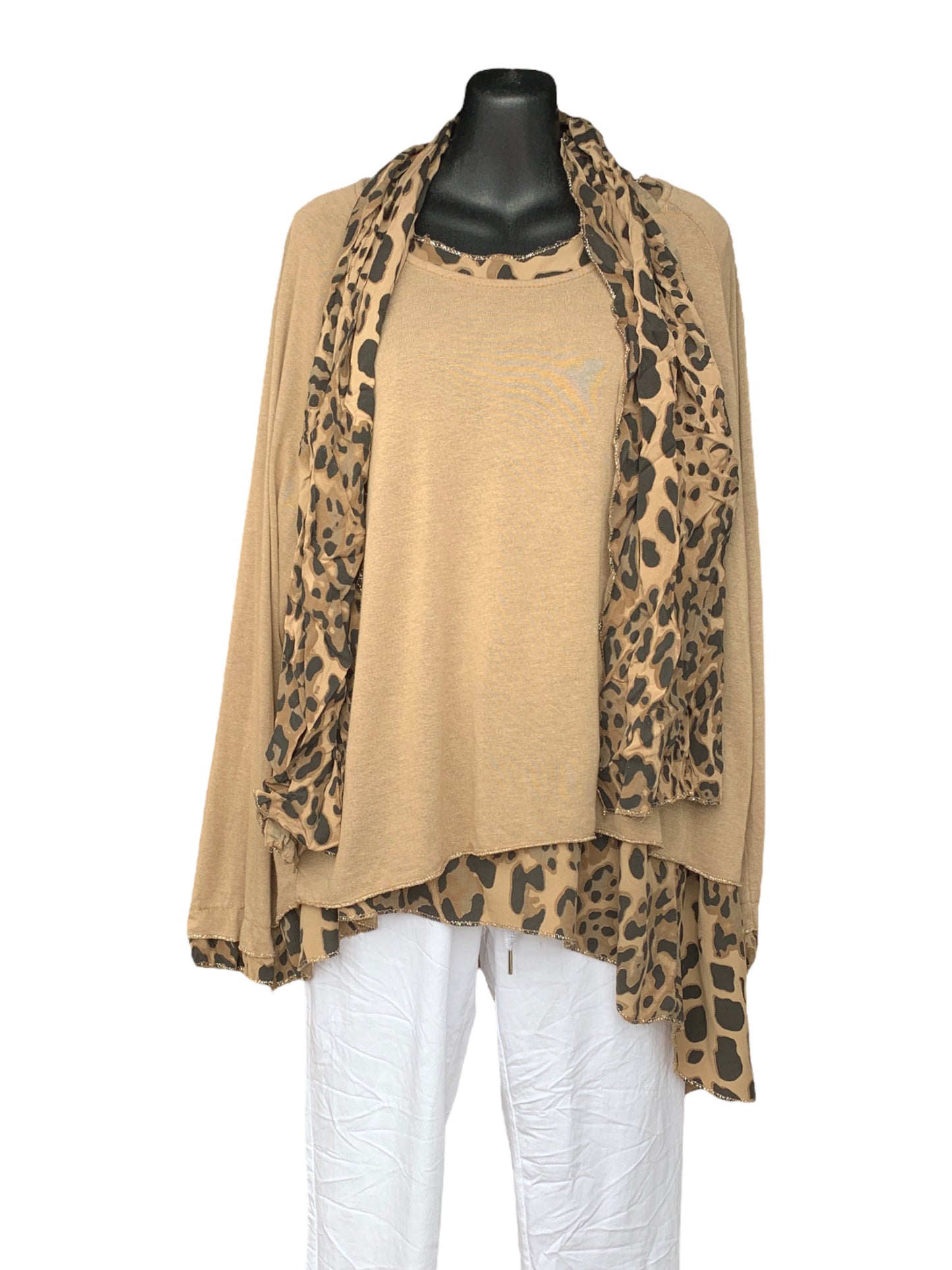 Italian Three Piece Top Set /Animal Print