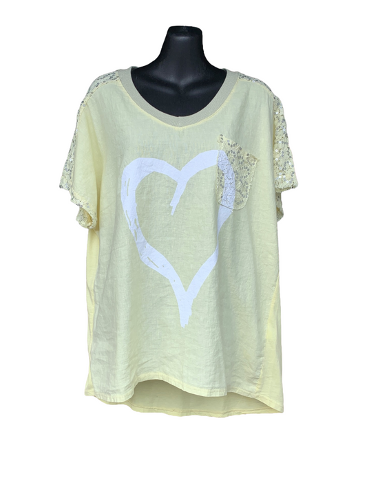 Italian Love Heart T-Shirt With Sequins