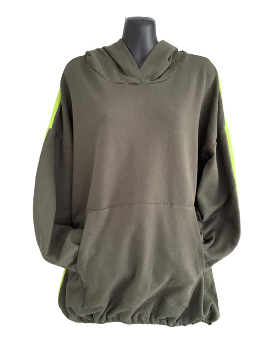 Italian Cotton Hooded Top with Front Pocket