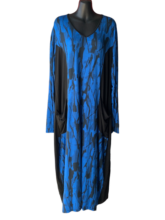 Long Italian Viscose Dress with Pockets