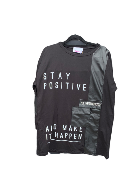 Italian Tunic “Stay Positive-Black”