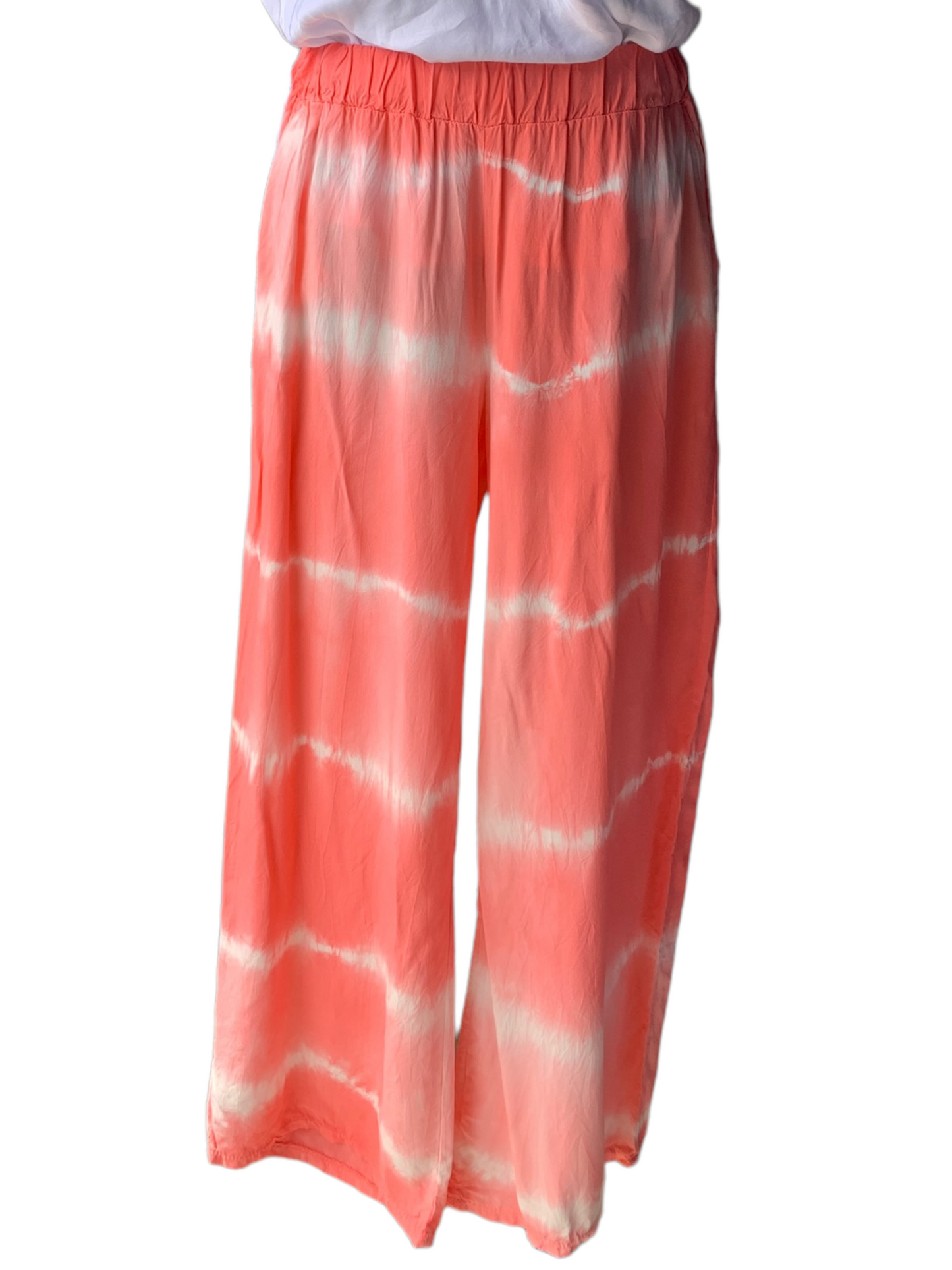 Italian Tie Dye Pants with Elastic Waist