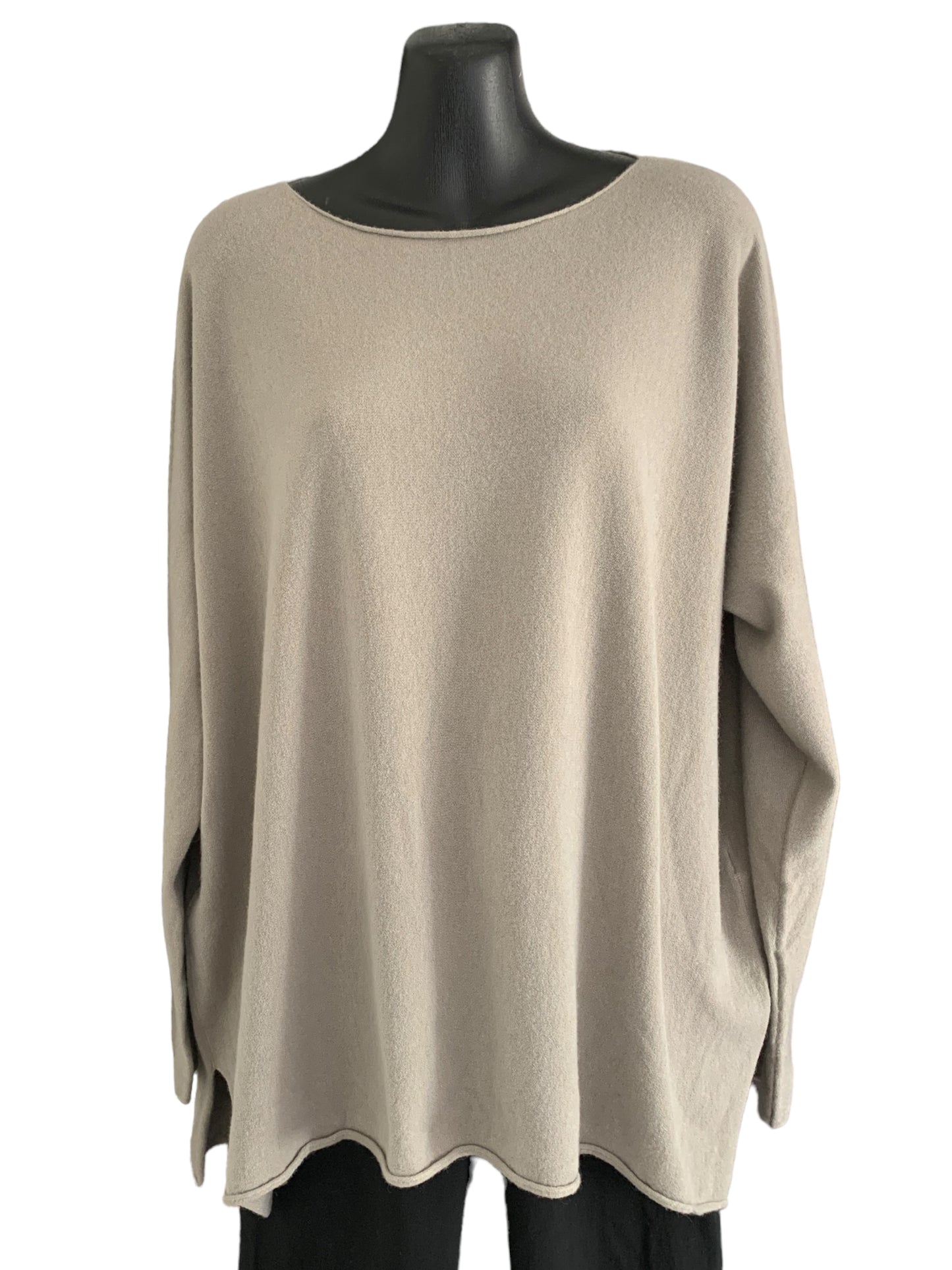 Italian Long Sleeve Plain Colour Knit “Cashmere”