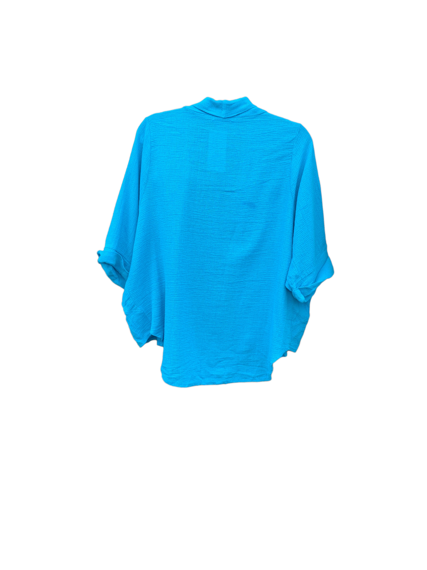 Italian Cotton Bolero With Side Pockets “Aqua”