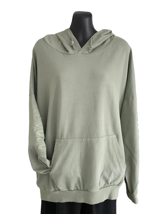 Italian Cotton Hooded Top with Front Pocket