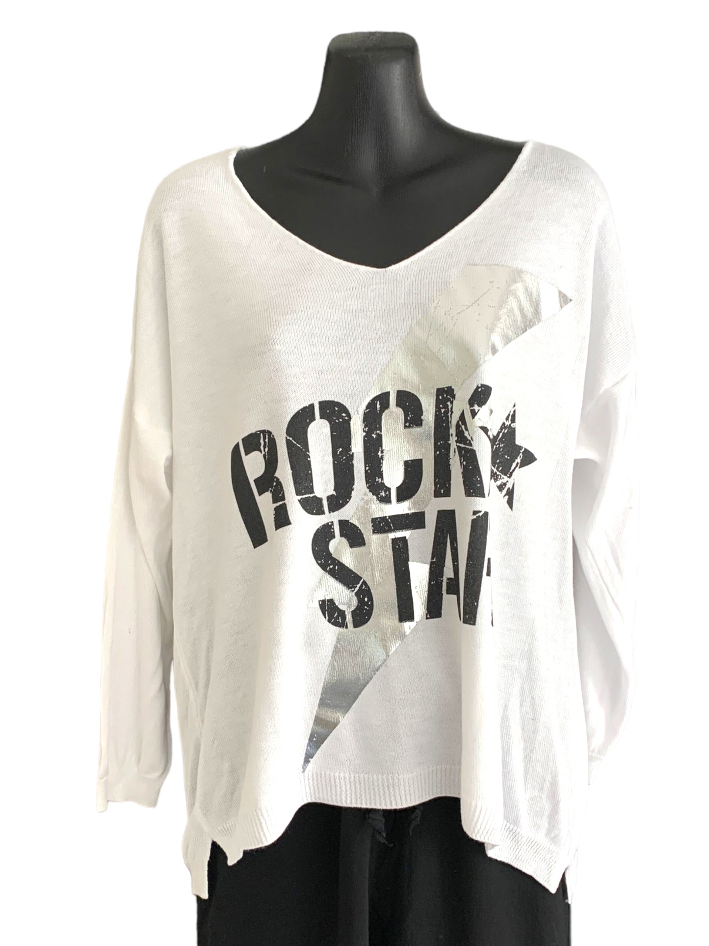 Italian Light Knit Top “Rock Star”