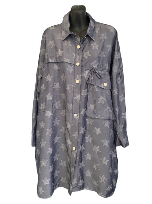 Italian Button Up Tunic Dress “Stars”