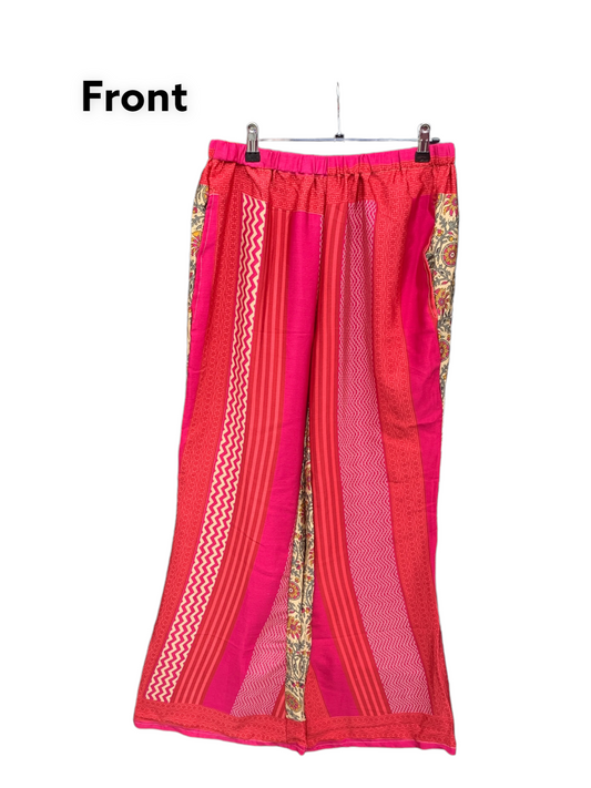 Straight Leg patterned SILK pants “Gianna”