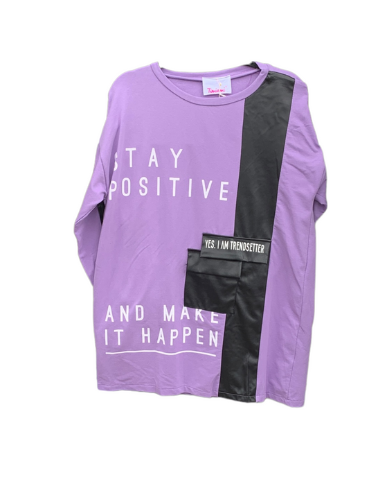 Italian Tunic “Stay Positive-Lilac”