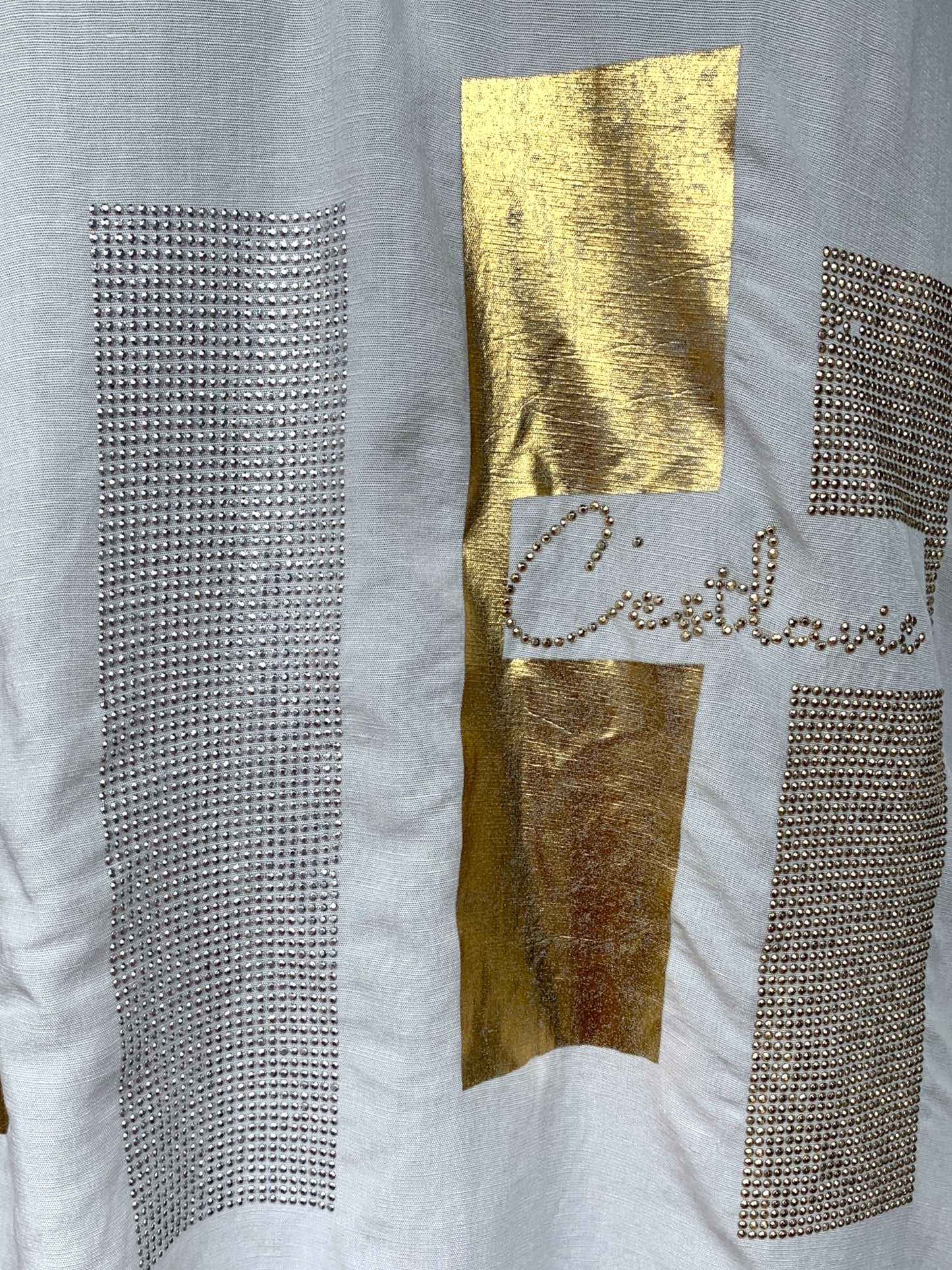 Italian "C'est la Vie" Top with Crystal Detailing