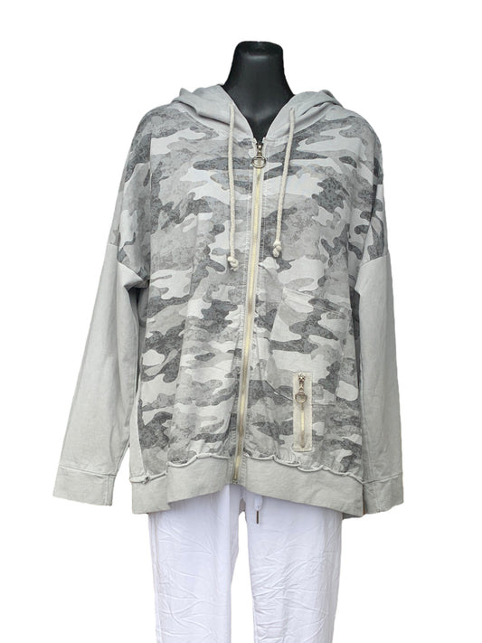 Italian Zip up Hooded Jacket  “Camo”