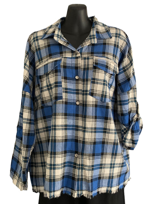 Italian Cotton Button Up Shirt with Two Front Pockets