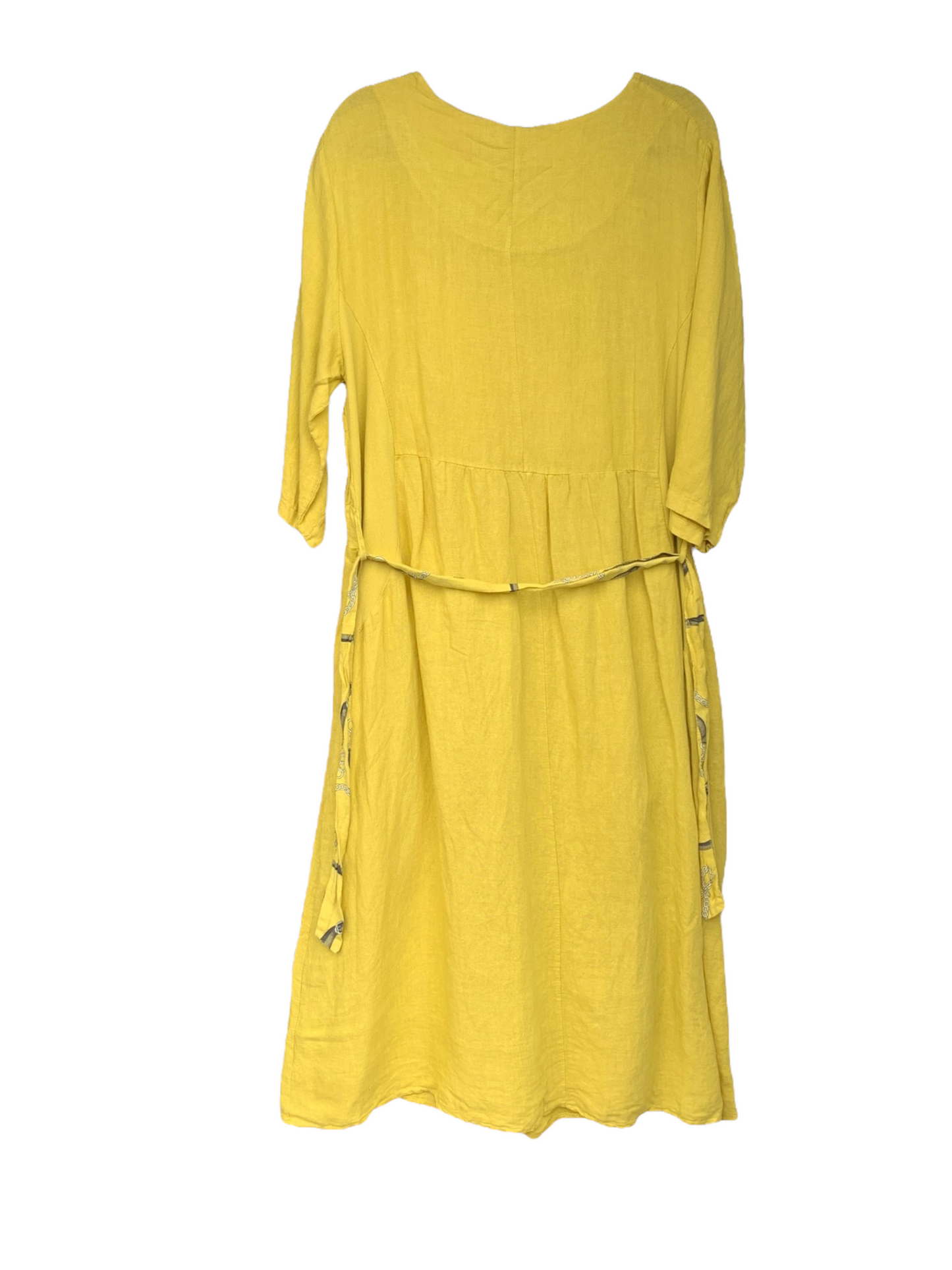 Italian Long Linen Dress With Belt