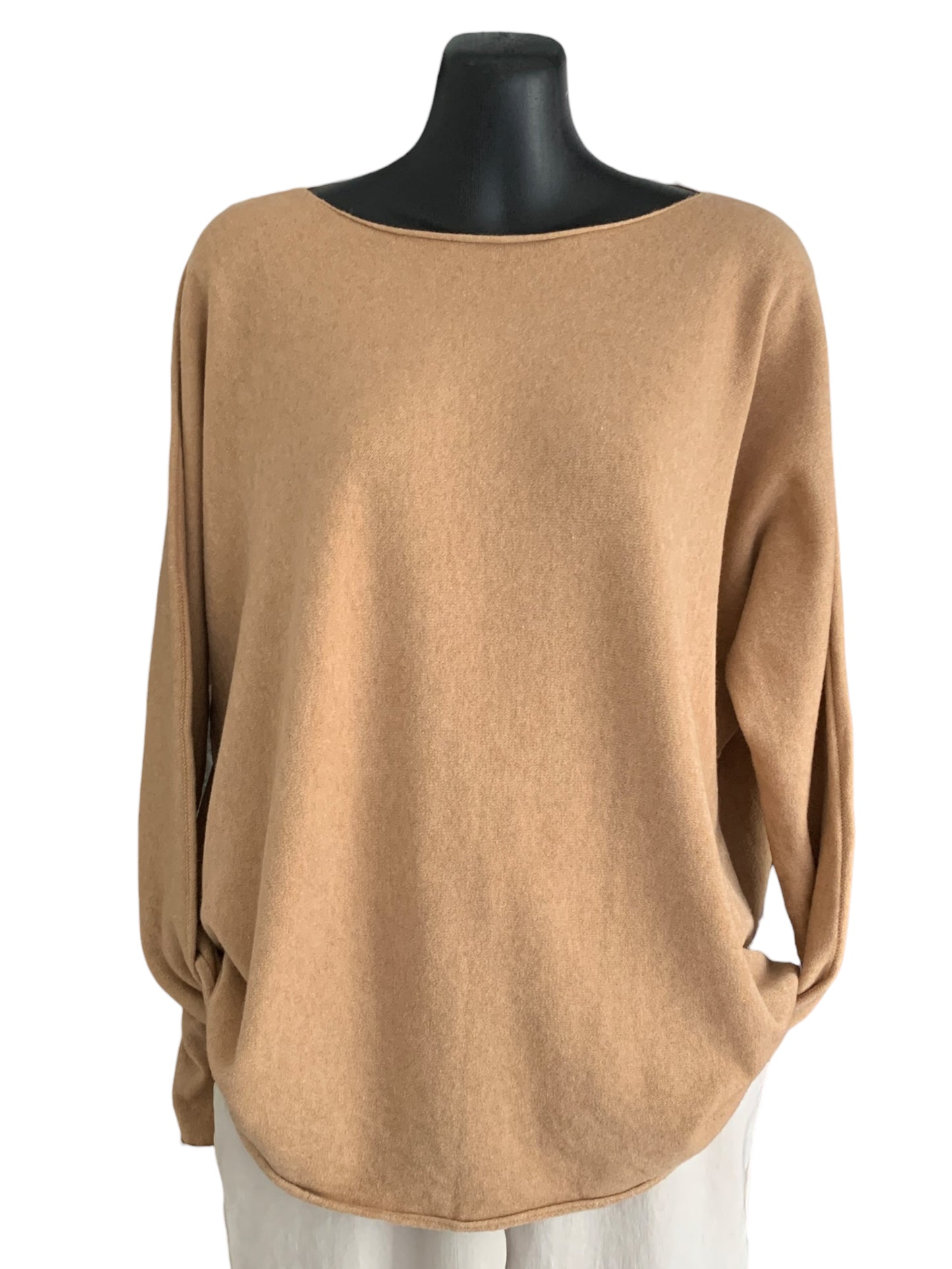 Italian Long Sleeve Plain Colour Knit “Cashmere”