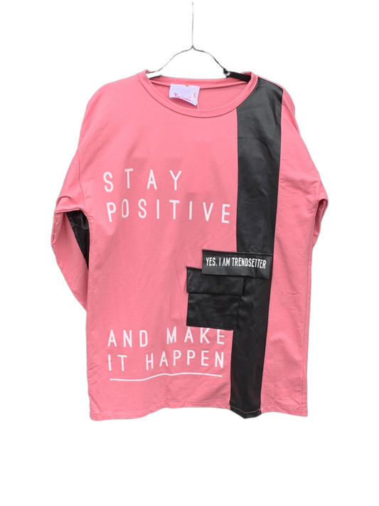 Italian Tunic “Stay Positive-Pink”