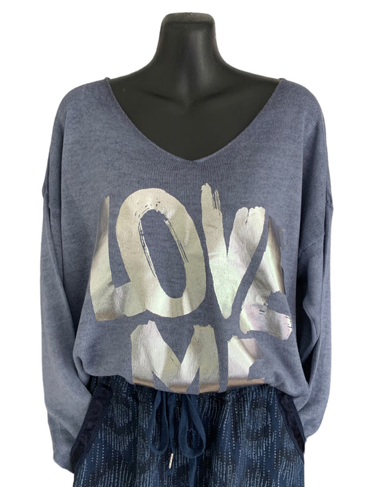 Italian Light Knit Top “Love Me”