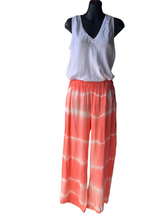 Italian Tie Dye Pants with Elastic Waist